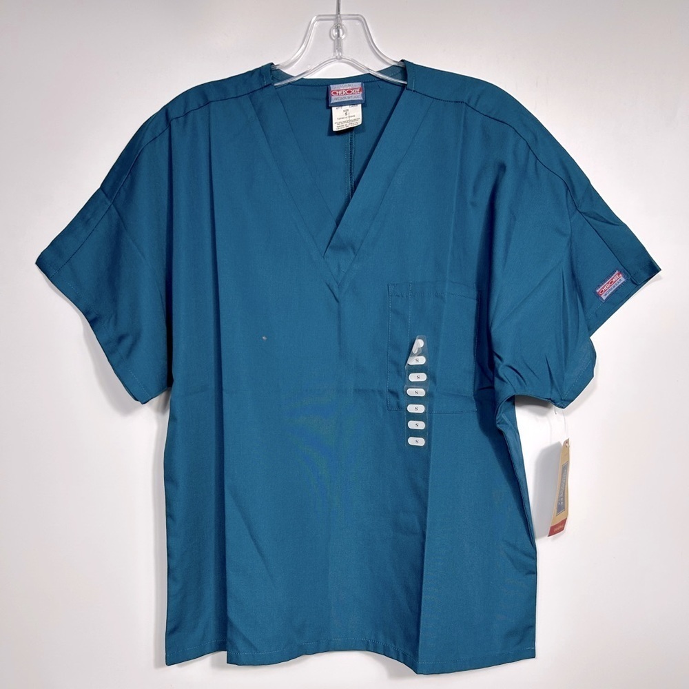 NEW Cherokee Workwear Scrubs Unisex Fit Size S Green Professional Career Doctor